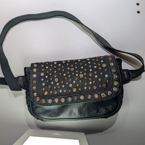 Viola Castellani Leather Belt Bag With Grommet Detail At Front